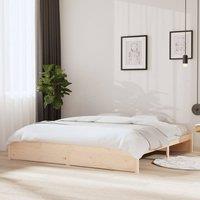 Berkfield Home Bed Frame Solid Wood 200x200 cm in Brown