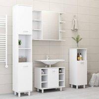 Berkfield Home 4 Piece Bathroom Furniture Set White Engineered Wood
