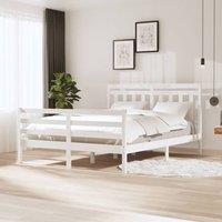 Berkfield Home Bed Frame White Solid Wood 160x200 cm