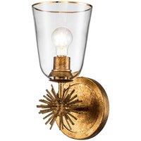 Netlighting Staring Wall Lamp Contemporary Distressed Gold Glass Shade 1x E27