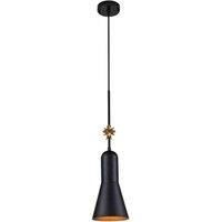 Netlighting Etoile Dome Pendant Ceiling Light Matte Black & Gold Leaf
