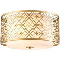 Netlighting Ziggy 2 Light Cylindrical Pendant Ceiling Light Lacquered Gold