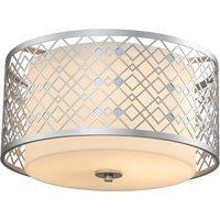 Netlighting Ziggy 2 Light Cylindrical Pendant Ceiling Light Lacquered Silver