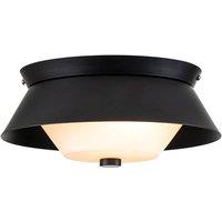 Netlighting Bowtie 2 Light Bathroom Ceiling Light Matte Black IP44