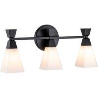 Netlighting Bowtie 3 Light Bathroom Wall Lamp Matte Black IP44