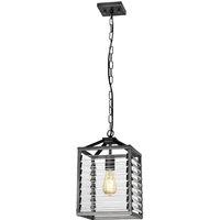 Netlighting Louvre 1 Light Pendant Gunmetal Paint Finish in Grey