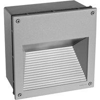 Netlighting Namsos Integrated LED Outdoor LED Recessed Wall Light Aluminium IP65 in Grey