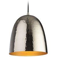 Netlighting Assam 1 Light Dome Ceiling Pendant Nickel Matt Brass Inside E27 in Grey