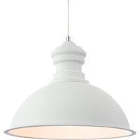 Netlighting Aztec 1 Light Dome Ceiling Pendant Rough Sand White E27