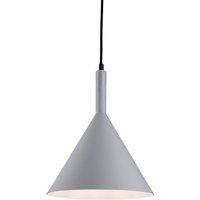 Netlighting Everest 1 Light Dome Ceiling Pendant Grey with White Inside E27