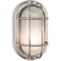 Netlighting Lugo Bulkhead Stainless Steel with Frosted Glass IP44 in Grey
