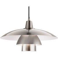 Netlighting Olsen 1 Light Dome Ceiling Pendant Brushed Steel E27 in Grey