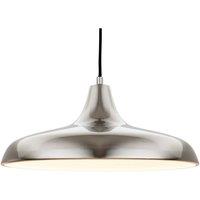 Netlighting Curtis 1 Light Dome Ceiling Pendant Brushed Steel E27 in Grey