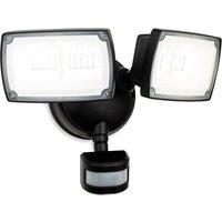 Netlighting Reflex LED Security 2 Light Wall with PIR Black IP54