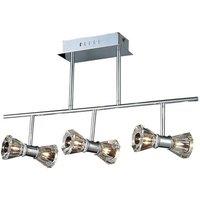 Netlighting Elisa Semi Flush Bar 6 Light G4 Polished Chrome NOT LEDCFL Compatible in Grey