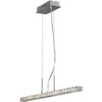 Netlighting Galaxy Ceiling Pendant Linear 12W LED 4000K Polished Chrome Crystal in Grey