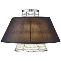 Netlighting Dav Wall Lamp with Black Shade 2 Light Polished Chrome Crystal in Grey