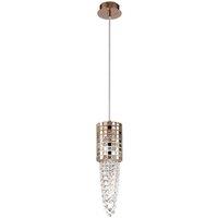 Netlighting Camden Ceiling Pendant 1 Light G9 Rose Gold Mosaic Glass Crystal