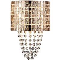 Netlighting Camden Wall Lamp 2 Light G9 Rose Gold Mosaic Glass Crystal