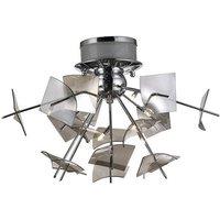 Netlighting Meridan Ceiling 6 Light G4 Polished Chrome Smoke Glass in Grey