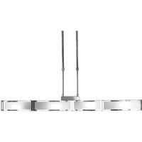 Netlighting Duna E27 Ceiling Pendant 4 Light E27 Bar Polished Chrome White Acrylic in Grey