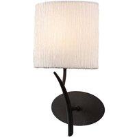 Netlighting Eve Wall Lamp Switched 1 Light E27 Anthracite with White Oval Shade in Black