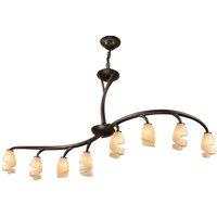 Netlighting Forest Semi Ceililng 8 Light G9 Bar Brown Black Oxide