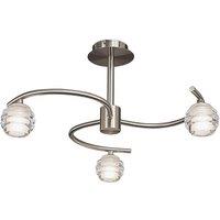 Netlighting Sphere Semi Flush 3 Light G9 Satin Nickel in Grey