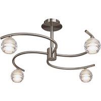 Netlighting Sphere Semi Flush 4 Light G9 Satin Nickel in Grey