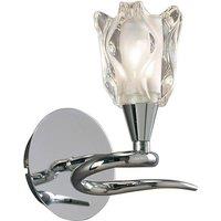 Netlighting Amel Wall Lamp Switched 1 Light L1SGU10 Polished Chrome in Grey