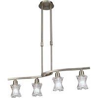 Netlighting Alaska Telescopic 4 Light L1 SGU10 Bar Satin Nickel in Grey