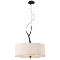 Netlighting Eve Ceiling Pendant 3 Light E27 Anthracite with White Round Shade in Black