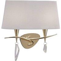 Netlighting Mara Wall Lamp Switched 2 Light E14 French Gold With Ivory White Shade