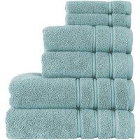 CHRISTY 'Antalya' 100% Turkish Cotton 6 Piece Luxury Bath Towel Set in Pale Blue