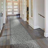 runrug Hallway Carpet Runner Rug - Soft & Comfy, 9mm - 'Rosette' in Grey | Size: 70 cm x 330 cm