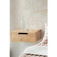 MH London Solid Wood Floating Nightstand with Storage Drawer & Shelf for Bedroom Storage - Evo in Natural