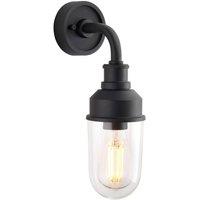 Netlighting Monza Outdoor Wall Lantern Matt Black Clear Glass