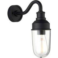 Netlighting Monza Outdoor Wall Lantern Matt Black Clear Glass