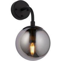 Netlighting Trieste Wall Lamp Matt Black Smoked Mirror Glass