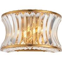 Netlighting Vittoria Wall Lamp Warm Brass Plate Crystal & Clear Glass in Yellow