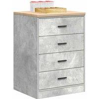 Berkfield Home Garage Storage Cabinet Concrete Grey 60x51x85 cm Solid Wood Pine | Size: 60 x 51 x 85 cm