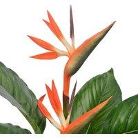 Berkfield Home Artificial Plant Strelitzia with Pot Red 100 cm in Orange