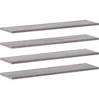 Berkfield Home Wall Shelves 4 pcs Grey Sonoma 80x20x1.5 cm Engineered Wood