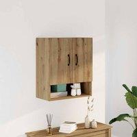 Berkfield Home Wall Cabinet Artisan Oak 60x31x70 cm Engineered Wood in Brown | Size: 60 x 31 x 70 cm