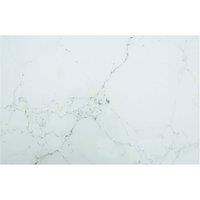 Berkfield Home Table Top White 100x62 cm 8mm Tempered Glass with Marble Design