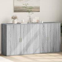 Berkfield Home Sideboards 2 pcs Grey Sonoma 79x38x80 cm Engineered Wood | Size: 79 x 38 x 80 cm