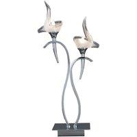 Netlighting Viena Table Lamp 2 Light G9 Polished Chrome in Grey