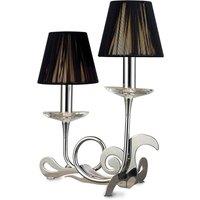 Netlighting Acanto Table Lamp 2 Light E14 Polished Chrome With Black Shades in Grey