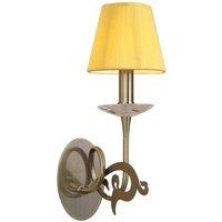 Netlighting Acanto Wall Lamp 1 Light E14 Antique Brass With Amber Cream Shade in Yellow