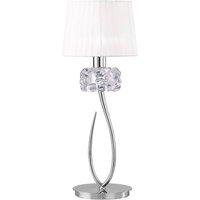 Netlighting Loewe Table Lamp 1 Light E27 Large Polished Chrome with White Shade in Grey